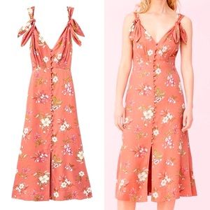Rebecca Taylor Lita Floral Silk Twill Bow Dress